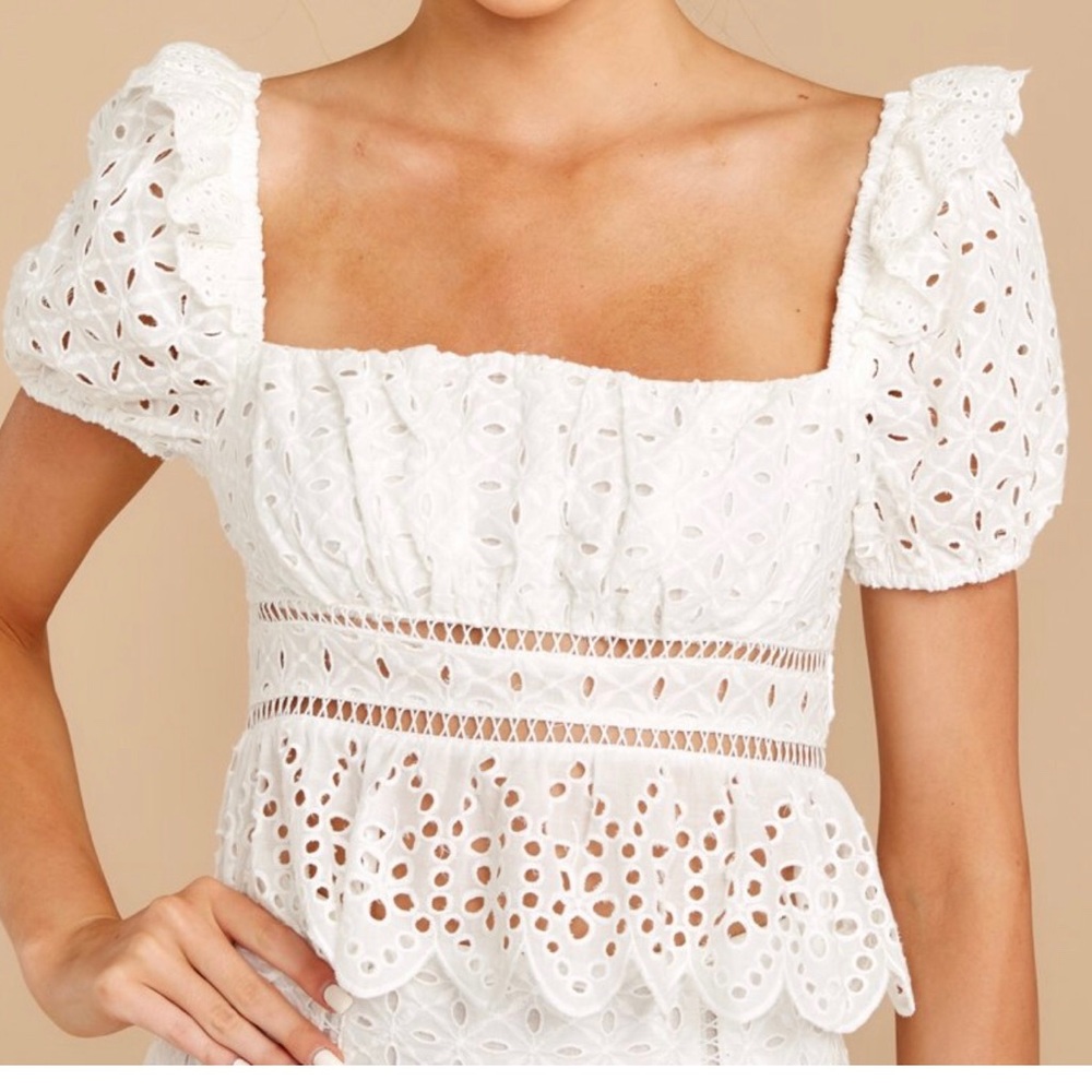Aura White Eyelet Top